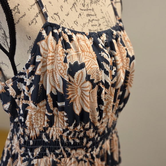 GRACE KARIN Floral Maxi Dress in Grey And Orange Size L. - Picture 10 of 16